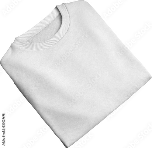 Canvas Print White sweatshirt mockup, png, beautifully folded, isolated.