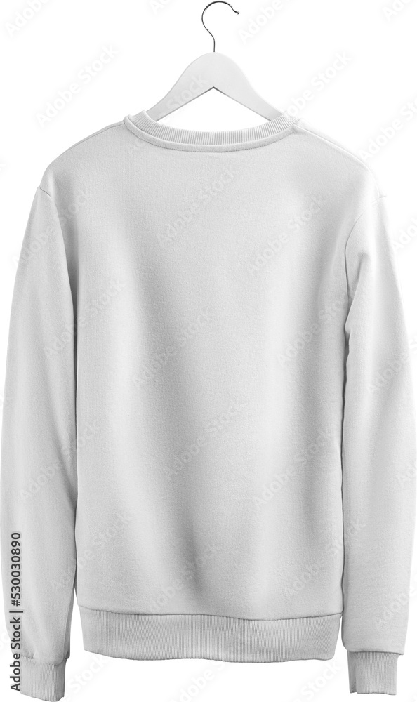 White sweatshirt mockup, png, universal pullover on a hanger, isolated. White sweatshirt mockup, png, universal pullover on a hanger, isolated.