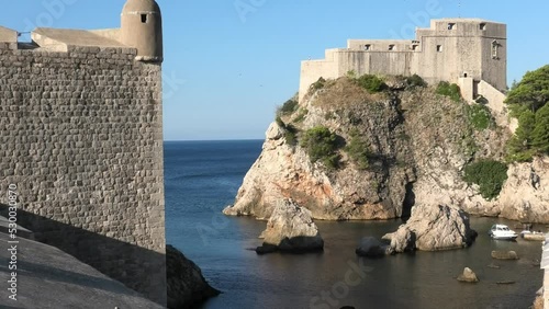 Entrance to Pile bay at Dubrovnik in Croatia. 