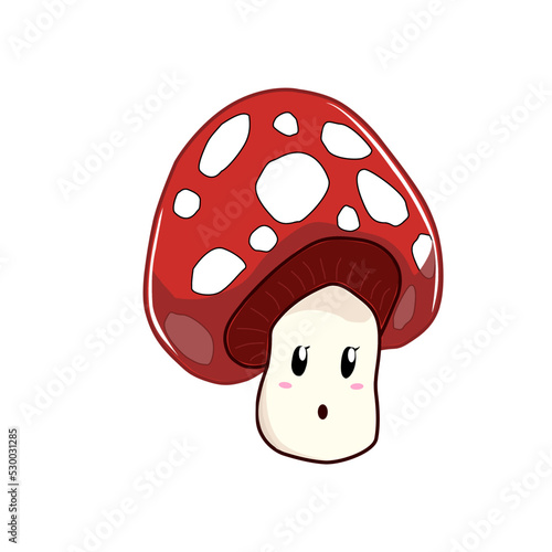 cartoon mushroom with a surprised face