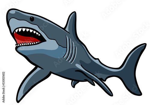 shark cartoon isolated on white