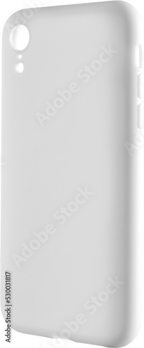 Mockup plastic white phone case, png, stylish smartphone protection, isolated.