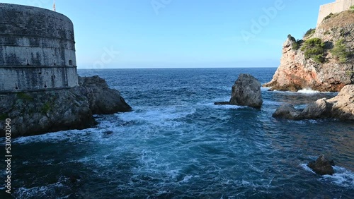 Entrance to Pile bay at Dubrovnik in Croatia. 