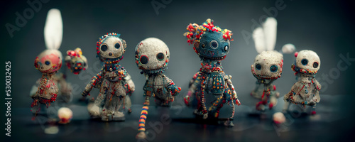 voodoo dolls for halloween celebration party, background. photo