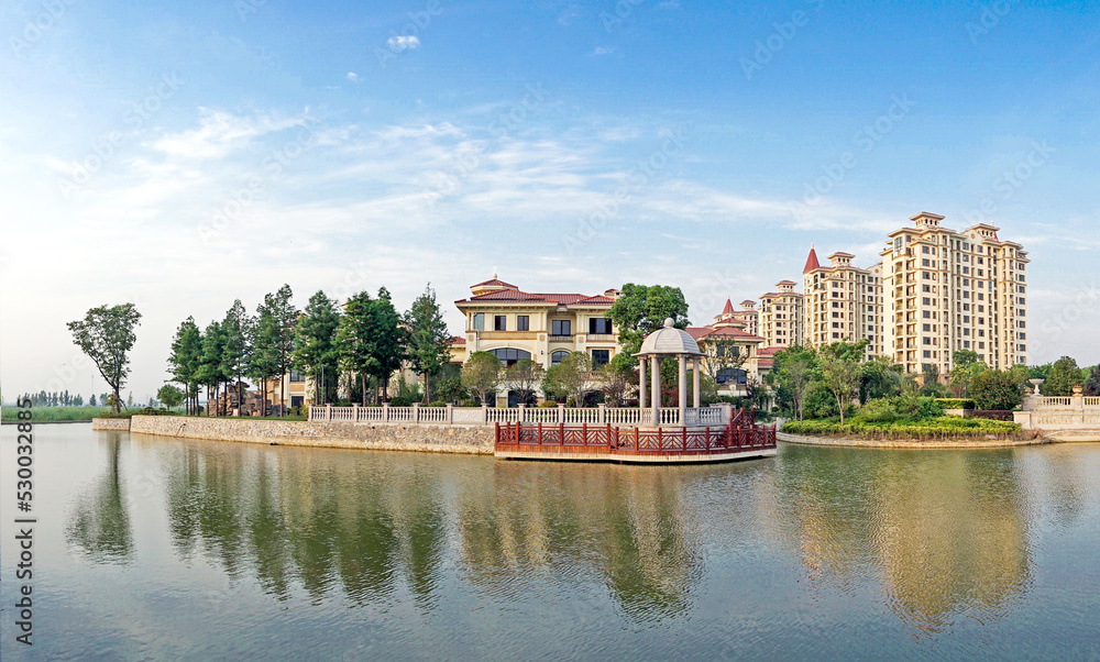 Obraz premium Chinese living quarters, residential buildings.