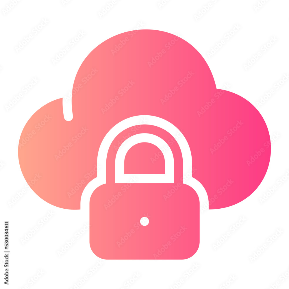 cloud lock gradient icon