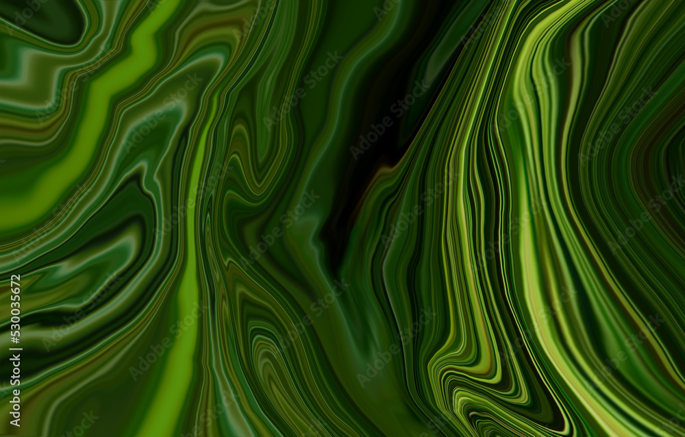 Psychedelic dark green colour trippy abstract art background design. Trendy  dark green marble style. Ideal for web, advertisement, prints, wallpapers.  Stock Illustration | Adobe Stock