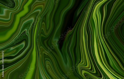 Psychedelic dark green colour trippy abstract art background design. Trendy dark green marble style. Ideal for web, advertisement, prints, wallpapers.	