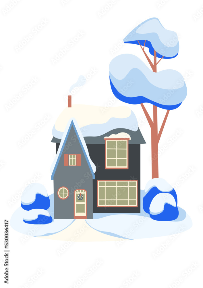 house in the snow, winter landscape, christmas house house in the snow, winter landscape, christmas house