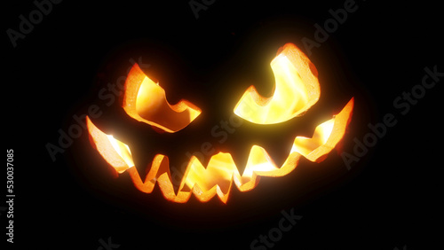 Happy Jack o Lantern VJ Loop, Halloween Background 3D Rendering