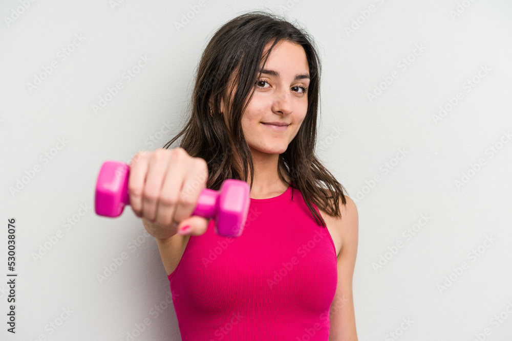 Young sport woman isolated on white background Young sport woman isolated on white background