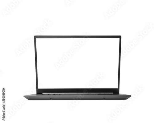 Laptop with Empty Screen Isolated, Computer Mockup
