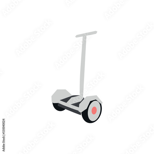 Electric gyroscooter vector illustration. Hand drawn green transport in simple contemporary style