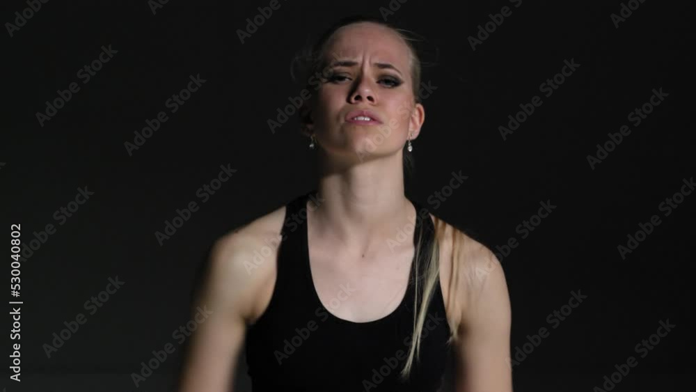 Energetic Young Woman Choreographer Performing in Studio Energetic Young Woman Choreographer Performing in Studio