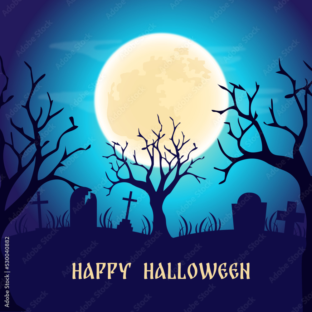 Happy Halloween background, poster. Vector illustration