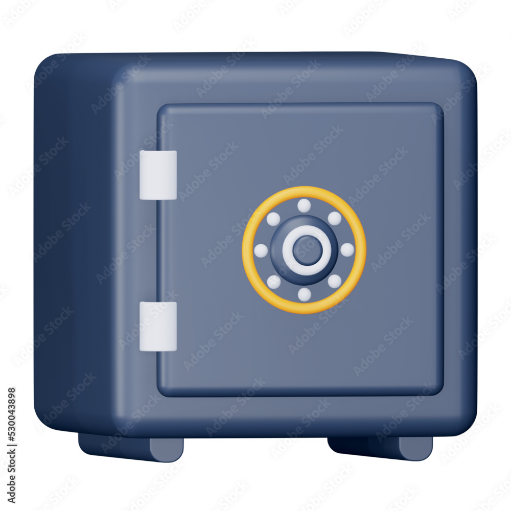 Safe 3d rendering isometric icon. Safe 3d rendering isometric icon.