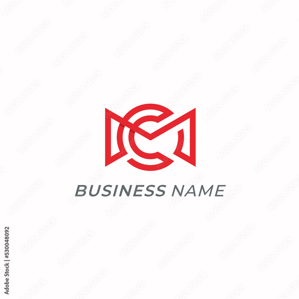 creative logo connect letter M and letter C creative logo connect letter M and letter C