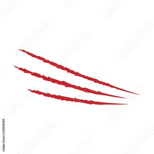 Wounds and scars of sharp claws realistic vector illustration isolated on white.