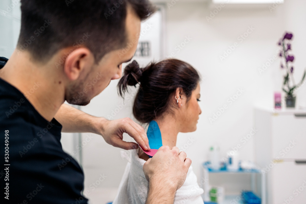 Fototapeta premium Working in Physiotherapist Clinic