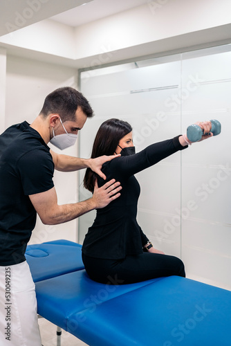 Rehabilitation Session in Physiotherapy Clinic