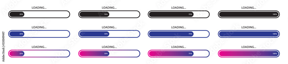 Loading progress icon. Download progress icon, vector illustration Loading progress icon. Download progress icon, vector illustration