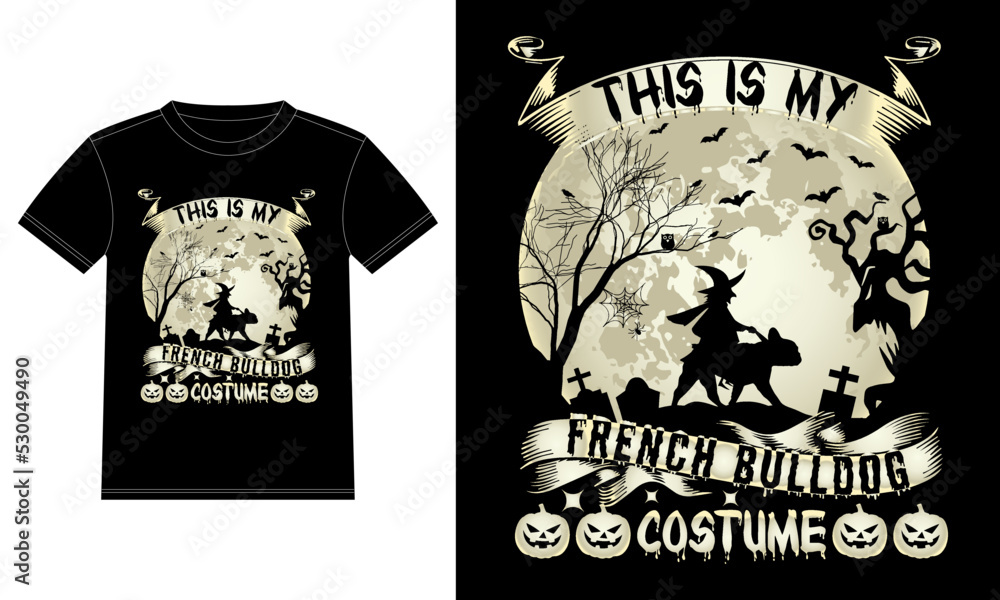 This is My French Bulldog Costume in moon Funny Halloween T-Shirt