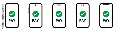 Mobile payment icon, vector illustration