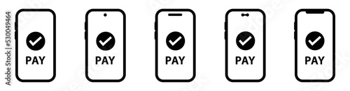 Mobile payment icon, vector illustration