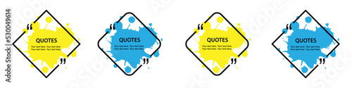 Quotes frame icon. Quotes template icon. Speech frame template, vector illustration