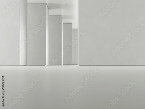 3d render of abstract concrete architecture design. 