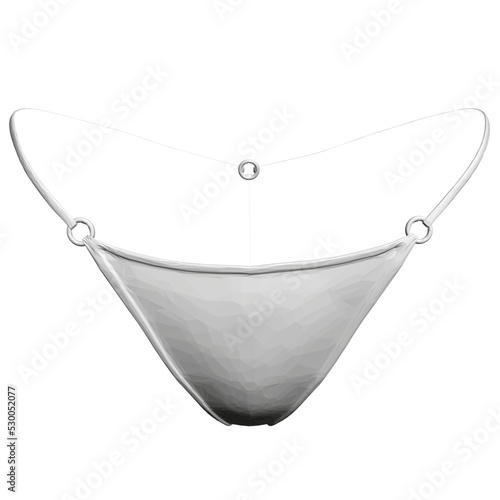 Polygonal model of white female panties isolated on white background. 3D. Vector illustration.
