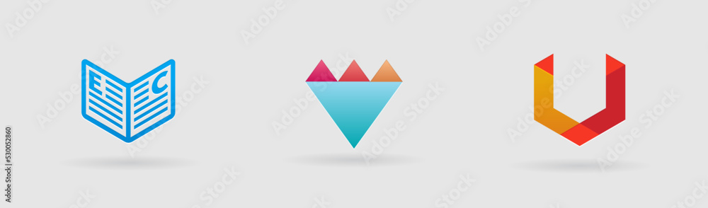 Letter V logo icon set. Template design elements.