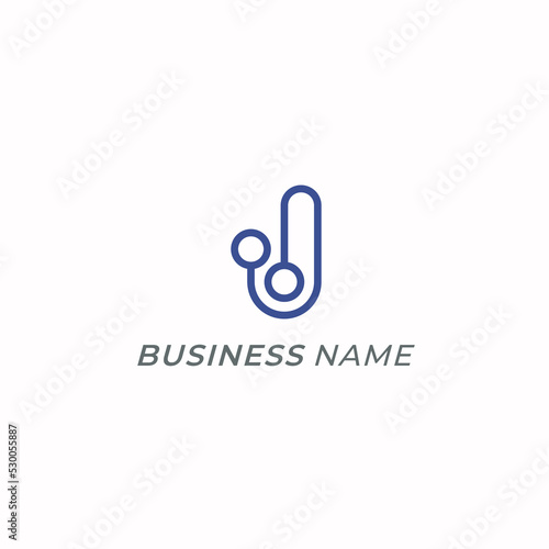 design logo creative line letter J