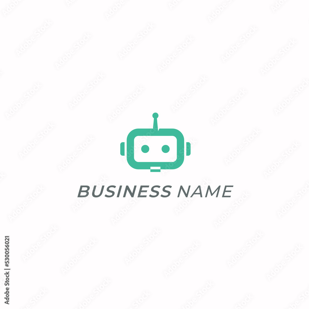 design logo creative head robot machine