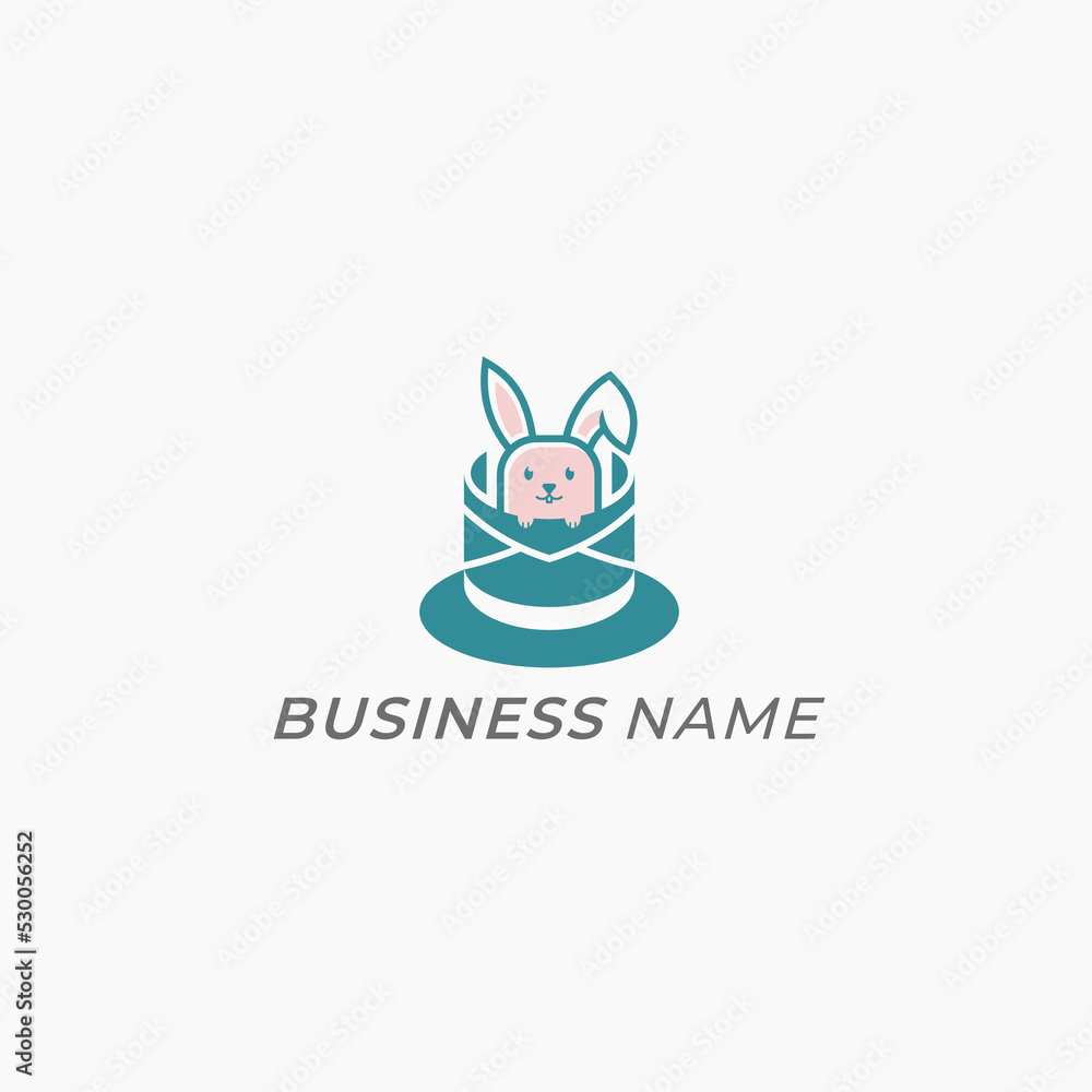 design logo combine email and hat rabbit design logo combine email and hat rabbit