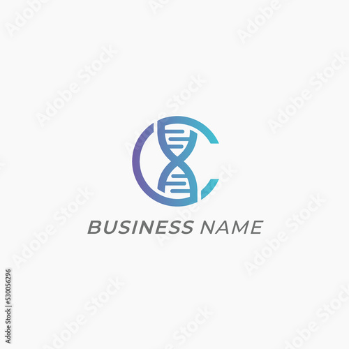 design logo creative letter C and DNA