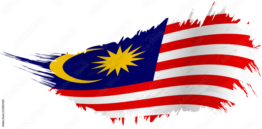 Flag of Malaysia in grunge style with waving effect. Flag of Malaysia in grunge style with waving effect.