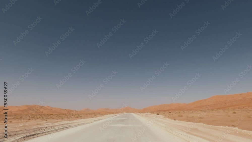 Driving Into The Rub Al-Chali Desert, Oman Driving Into The Rub Al-Chali Desert, Oman