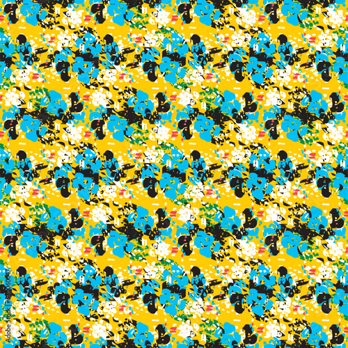 yellow abstract background with flowers