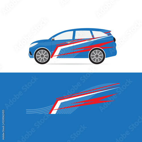 Car graphics, van wrap design vecotr.