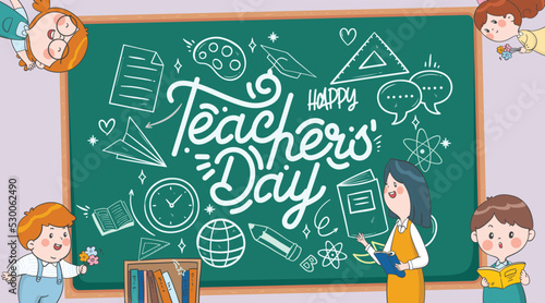 Happy Teacher's Day. design in adobe illustrator.