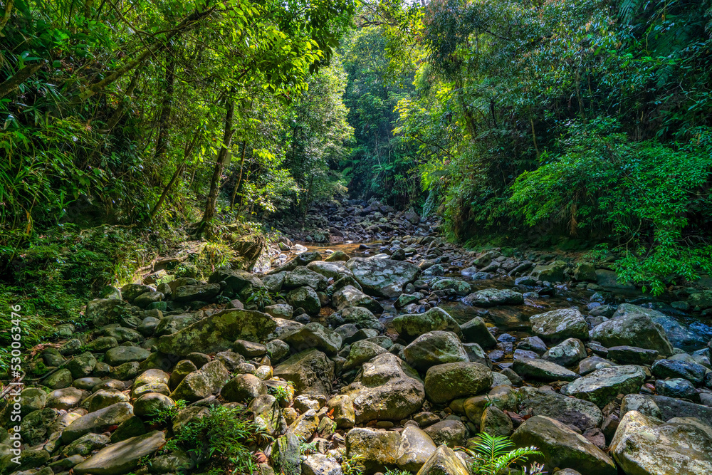 Fototapeta premium BEAUTIFUL LANDSCAPE PHOTOGRAPHY OF NGU HO OR FIVE LAKE IN BACH MA NATIONAL PARK, HUE, VIETNAM