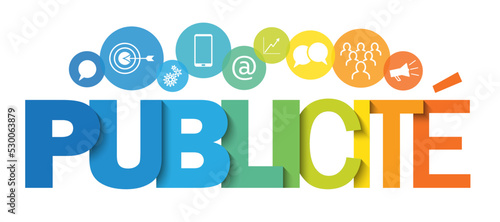 PUBLICITE banniere concept business vecteur avec symboles