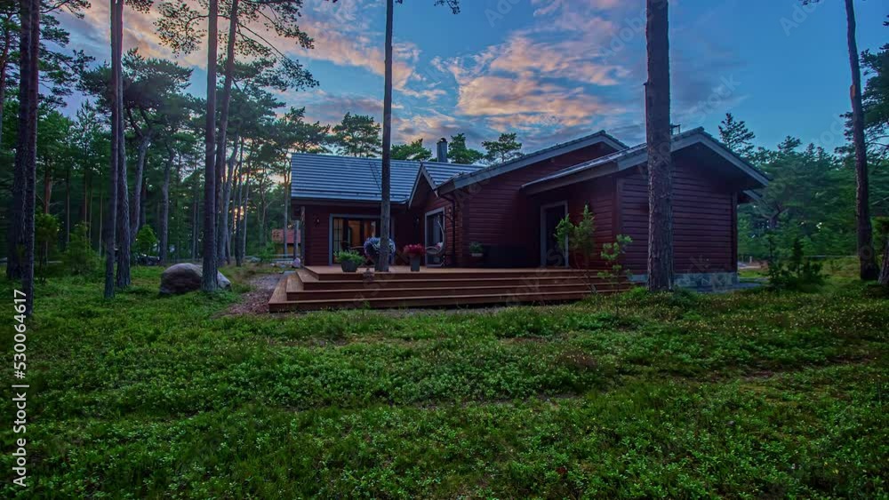 Incredible and smooth hyperlapse of a rural house in middle of the forest while the clouds advance at dusk. Incredible and smooth hyperlapse of a rural house in middle of the forest while the clouds advance at dusk.
