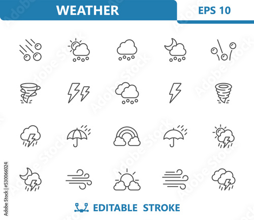 Weather Icons - Hail, Storm, Hailstone, Lightning Bolt, Tornado, Cloud, Wind