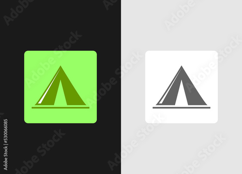 Free Download Tent icon. Modern icon element illustration. Black and white isolated background. Futuristic icon for web, computer, technology. Vector eps 10 - GFXLoad