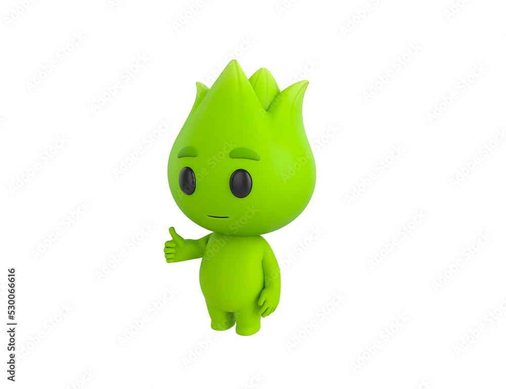 Nature Mascot character showing thumb up in 3d rendering. Nature Mascot character showing thumb up in 3d rendering.