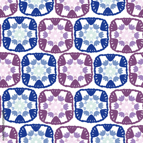Granny square. Seamless pattern crochet