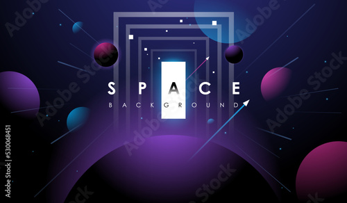 Vector Universe background for presentation design. Brochure template with space elements.