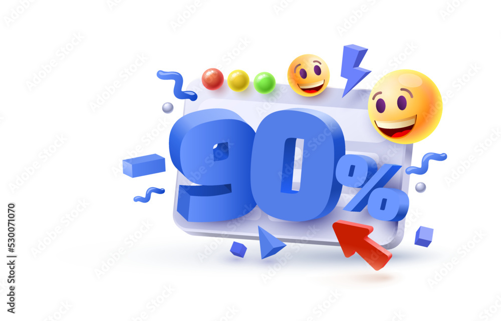 Special 90 off sale banner, promotion flyer, marketing label. Vector Special 90 off sale banner, promotion flyer, marketing label. Vector